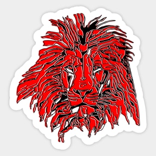 Lion Head Drawing Illustration Artwork Wildlife Predator Whiskers Sticker